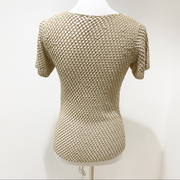 Oscar de la Renta beaded embroidered top Sz Small - Picture 4 of 7